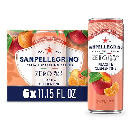 Sanpellegrino Italian Sparkling Drink, Peach Clementine, 6 Cans, 11.15 Fl Oz Can
