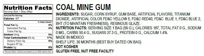 Coal Mine Naughty Black Nugget Gum - 4 Bags In Decorative Plaid Holiday Packaging