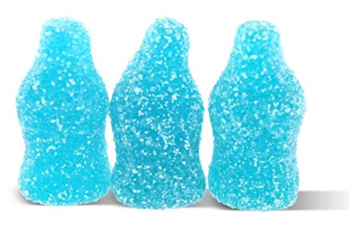 Gustaf, Mini Blue Raspberry Soda Bottle Gummies Dusted With Sour Sugar (3.500 Lbs)