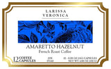 Amaretto Hazelnut French Roast Coffee (Single Serve K-Cup Pods) (Gourmet, Naturally Flavored, Whole Coffee Beans) (12 pods, ZIN: 571143)