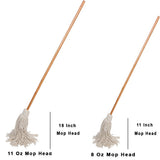 Tidy Tools Large Wet Deck Cotton Mop with Solid Wood Handle (11 Oz, White)