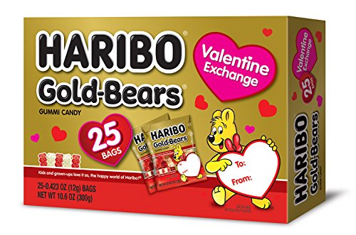 Haribo of America Goldbears Valentine Exchange Candy Bag, 25 Count (Pack of 12)