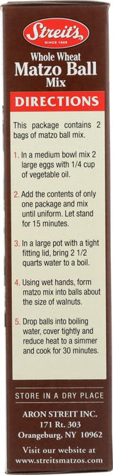 Streits Whole Wheat Matzo Ball Mix Kosher For Passover 4.5 oz. (3-Pack)3