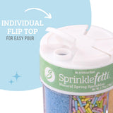 Sweets Indeed Dye Free Pastel Sprinkles 6 Cell, Yellow Blue Purple and Pink Sugar with Pastel Jimmies, No Artificial Dyes, Edible Cake Decorations