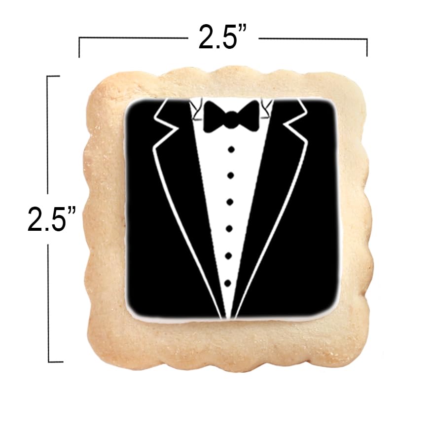 Wedding Cookie Bride and Groom Cookies 24 Pack Individually Wrapped Party Favor Bridal Shower Engagement Theme Cookies Tuxedo Dress
