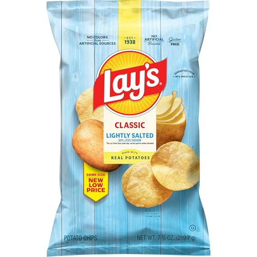 Lay's Potato Chips, Lightly Salted Snacks, 7.75oz Bag