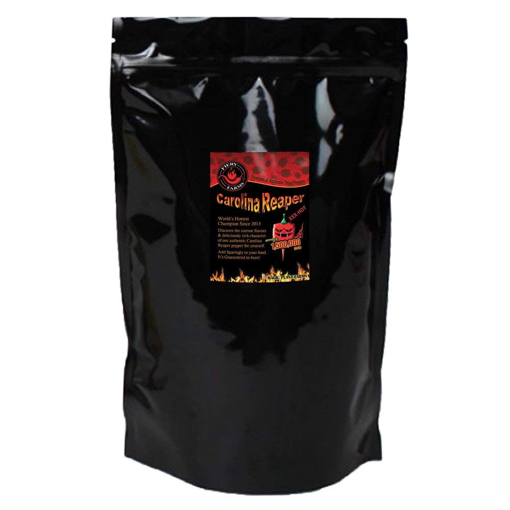 Fiery Farms Carolina Reaper Powder - 8 oz - 1.5M to 2M SHUs Extremely Hot Fine Ground Red Chili Pepper Powder, Pure, No Additives