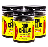 Don Chilio Medium Heat Serrano Mexican Chile Crisp, 5 oz, 3 Pack - Crunchy Sliced Serrano Fried Chili Peppers in Hot Seasoned 100% Olive Oil