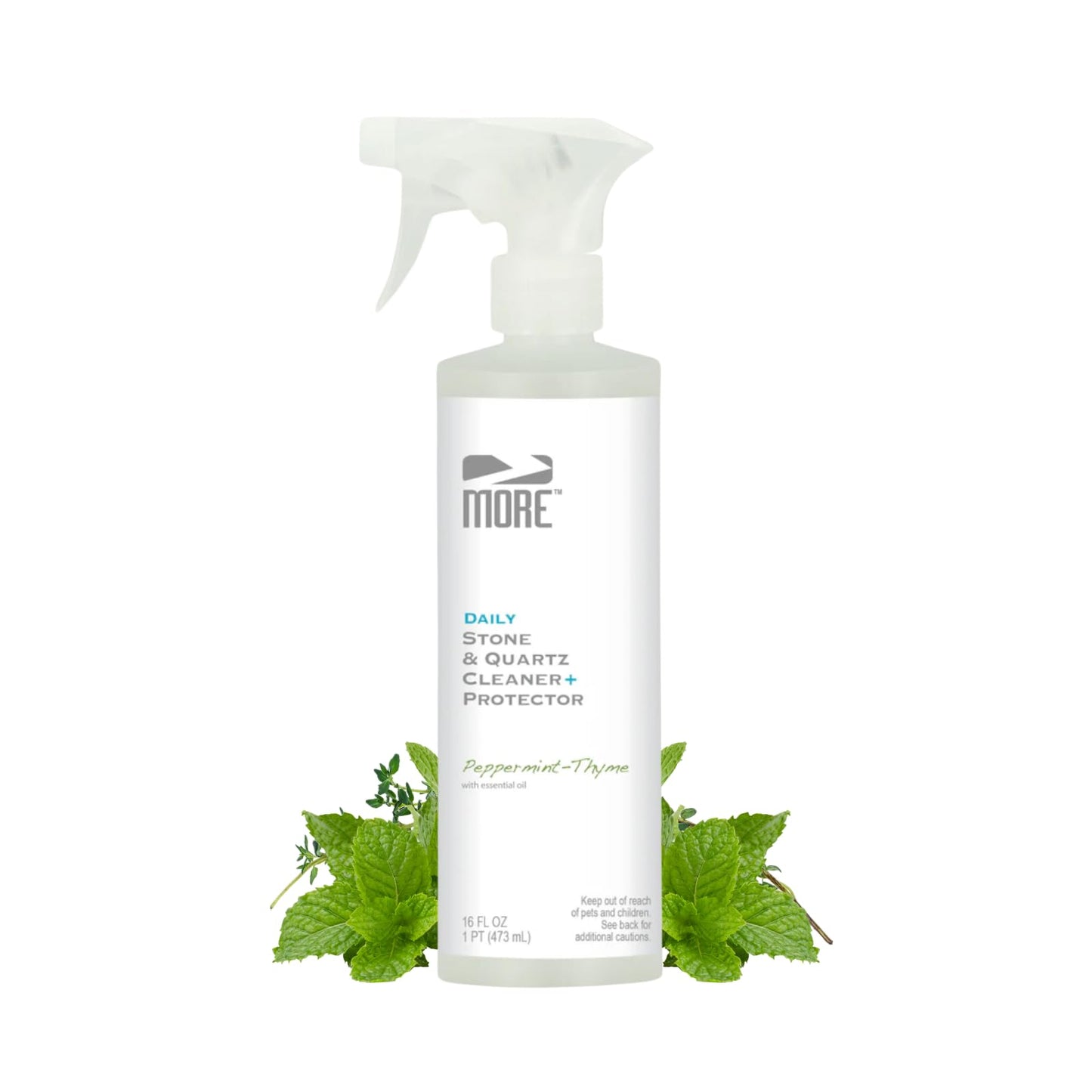 MORE Stone & Quartz Cleaner + Protector - Water-Based Surface Spray - Granite, Quartz & Marble Cleaner - For Kitchen & Bathroom Countertops & Floors
