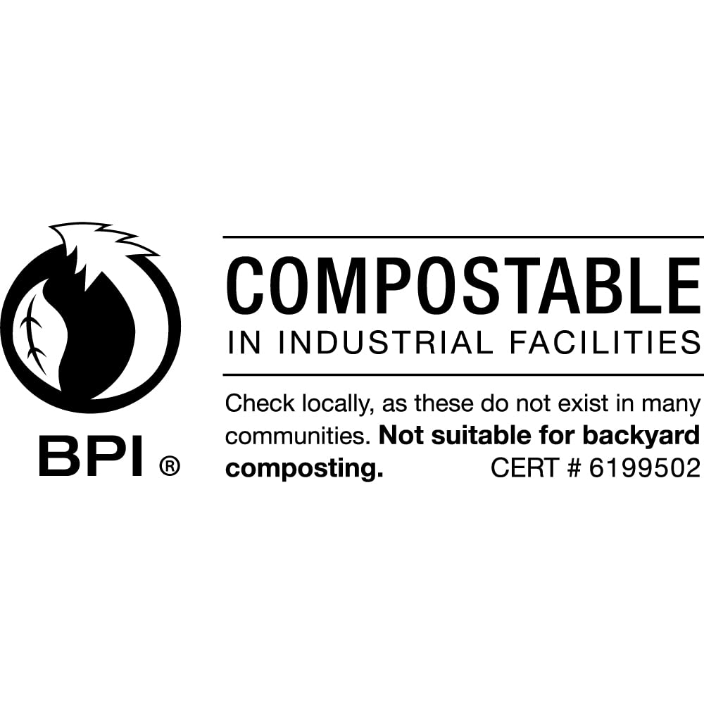 Aluf Plastics Biodegradable Compost Bags - 33 Gallon (50ct) ATSM #D6400 Approved - 100% Biodegradable for Industrial and Commerical Composting