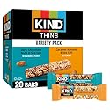 KIND Thins Snack Bars Variety Pack, Gluten Free, Low Calorie, Healthy Snacks, Dark Chocolate Nuts & Sea Salt, Caramel Almond & Sea Salt, 4g Sugar, 20