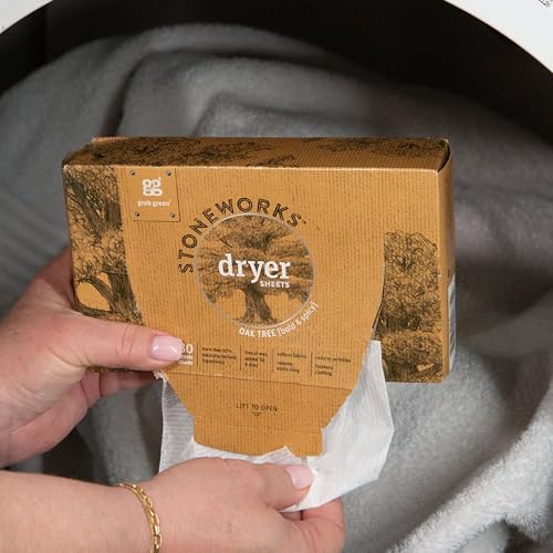 Grab Green, Stoneworks Dryer Sheets, 80 Compostable Sheets (Oak Tree)