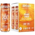 Odyssey Elixir Sparkling Adaptogen Drink, Low Calorie Drinks with L Theanine, Lions Mane, Cordyceps and Green Tea Caffeine for Energy and Focus
