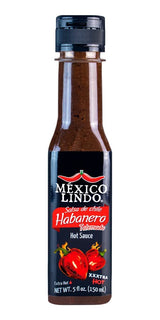 MEXICO LINDO SALSA DE CHILE HABANERO, TATEMADO HOT SAUCE, 5 fl oz (150 ml)