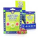 Better Sour Gummies - Guava, Calamansi, Ume - Naturally Flavored, Plant-Based, Low Sugar, Healthy Sour Gummy Candy - 3g sugar/60 cal per 1.8 oz Bag