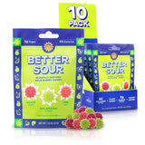 Better Sour Gummies - Guava, Calamansi, Ume - Naturally Flavored, Plant-Based, Low Sugar, Healthy Sour Gummy Candy - 3g sugar/60 cal per 1.8 oz Bag