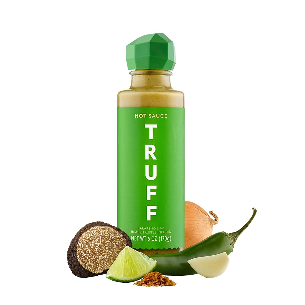 TRUFF Jalapeño Lime Hot Sauce, Gourmet Hot Sauce with Black Winter Truffles, Green Jalapeño Peppers, Black Truffle Oil, Unique Flavor Experience in