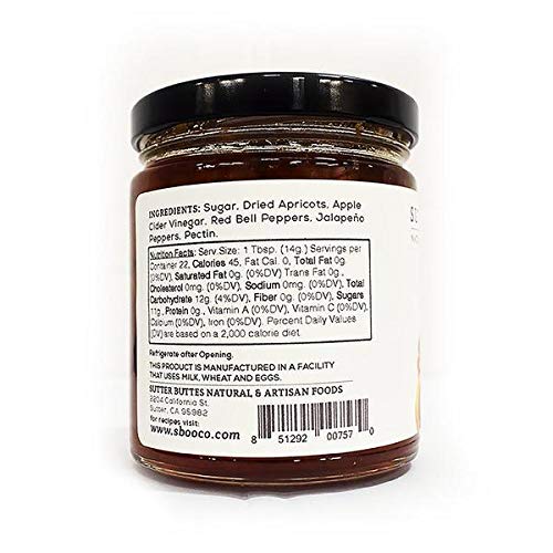 SUTTER BUTTES APRICOT JALAPENO JAM 11.25 OZ.