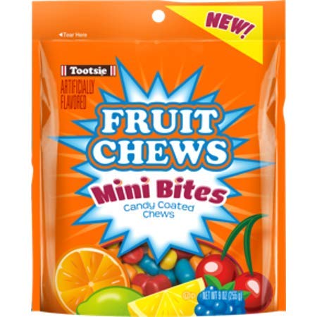Tootsie Fruit Chews Mini Bites Candy Coated, 9 oz