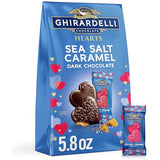 GHIRARDELLI Dark Chocolate Sea Salt Caramel Hearts, 5.8 oz Bag - Valentine’s Candy with Rich Caramel Filling