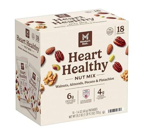 Member's- Mark Heart Healthy Nut Mix Multipack, 1.4 oz,Pack of 18
