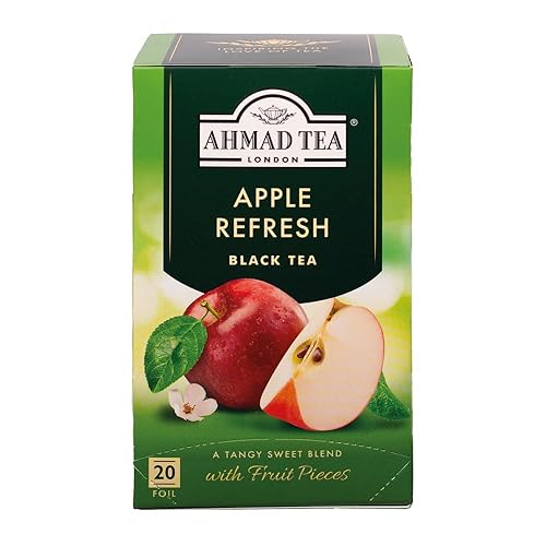 Ahmad Tea Apple Refresh Black Tea, 20-Count Tea Bags (Pack of 6)