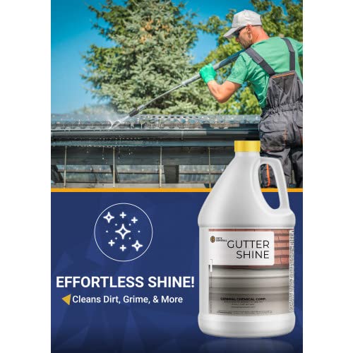 DeckGeneral Gutter Shine Concentrated Cleaner Solution - Best Gutter Cleaner for Rain Gutters - Low VOC, Nonflammable Cleaning - 1 Gallon