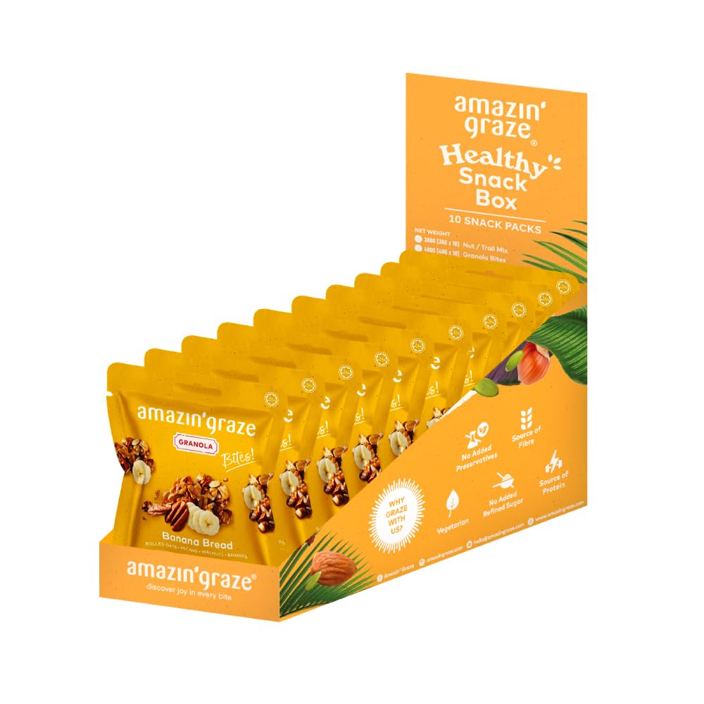 Banana Bread Granola Mini Packs |10 Individual Bags | Natural, Hand-Baked, Rich in Protein & Potassium | for Travel, Breakfast Cereal, Yogurt