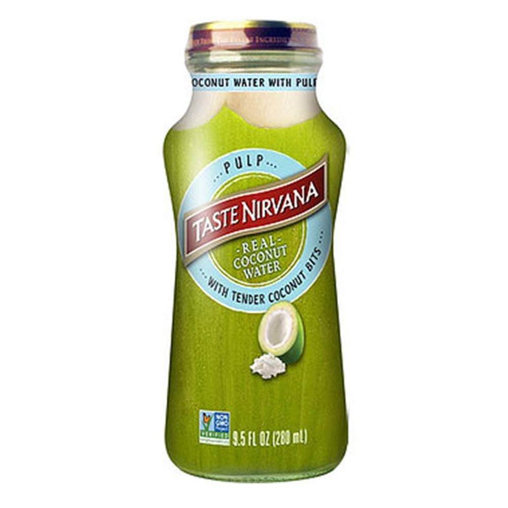 Taste Nirvana Real Coconut Water, Coco Pulp with Tender Coconut Bits, 9.5 Oz, Pack of 12