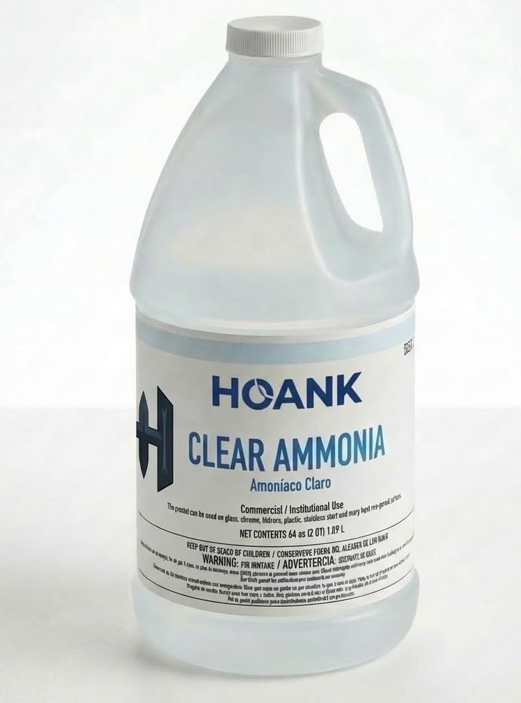 (Pack of 8) - Clear Ammonia Cleaner Liquid, Multi-Surface Cleaning Solution | Removes Grease, Hard Water Stains and Odors - Multipurpose Kitchen