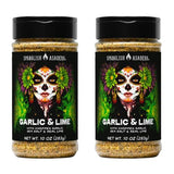 Spanglish Asadero Garlic & Lime Seasoning 2 Pack, 10 oz Bottles, Bold Garlic Citrus Blend with Jalapeño, Gluten Free Non-GMO Spice Mix for Chicken