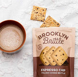 Brooklyn Brittle Espresso Chip Italian Cookie Brittle - Crunchy Coffee-Flavored Gourmet Snack - Handmade Baked Treats - Perfect for Dunking, Snacking