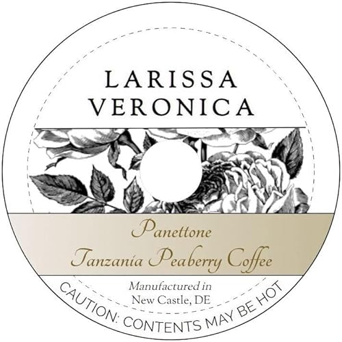 Panettone Tanzania Peaberry Coffee (Single Serve K-Cup Pods) (Gourmet, Naturally Flavored, Whole Coffee Beans) (12 pods, ZIN: 573905)