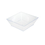 Restaurantware 10 Ounce Square Bowls 100 Disposable Serving Bowls - Heavy-Duty Premium Clear Plastic Salad Bowls For Parties Catering Or Buffets Serve