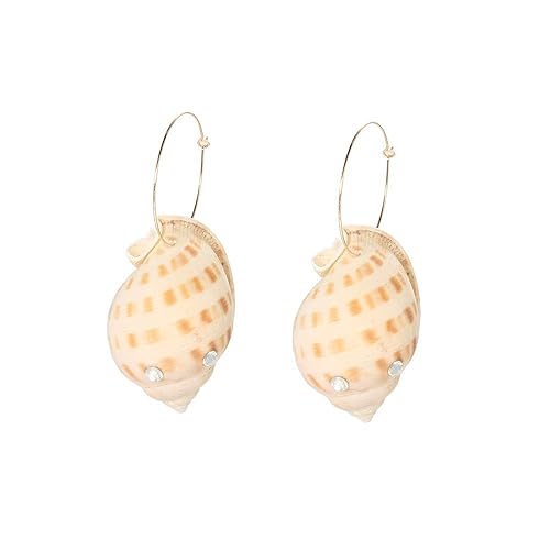 Summer new pure natural personality temperament super large diamond conch earrings female