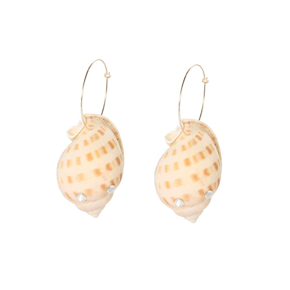 Summer new pure natural personality temperament super large diamond conch earrings female