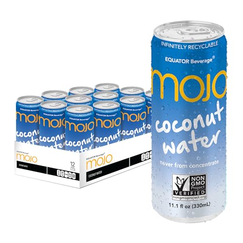 MOJO Coconut Water | Hydration Drink & Sports Drink | Electrolytes Beverage | Vitamin B & C | Hydration Drink for Skin & Body | 11.1 Oz (Pack Of 12)