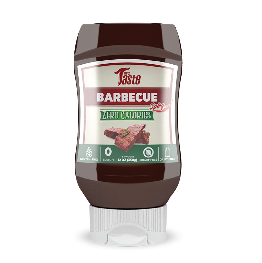 Mrs Taste Sugar Free Spicy BBQ, Zero Calories, Zero Sodium, Zero Sugar, High Fiber, Keto Friendly, Paleo Friendly, Condiments and Sauces (12 oz, Spicy