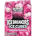 ICE BREAKERS Ice Cubes Bubble Breeze Flavored Sugar Free Chewing Gum Bottles, 3.24 oz (6 Count, 40 Pieces)