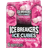 ICE BREAKERS Ice Cubes Bubble Breeze Flavored Sugar Free Chewing Gum Bottles, 3.24 oz (6 Count, 40 Pieces)