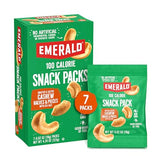Emerald Nuts Roasted and Salted Cashews 7ct (1-Pack), 100-Calorie Individual Packs, Plant-Based Protein, Kosher Certified, Non-GMO, Contains No