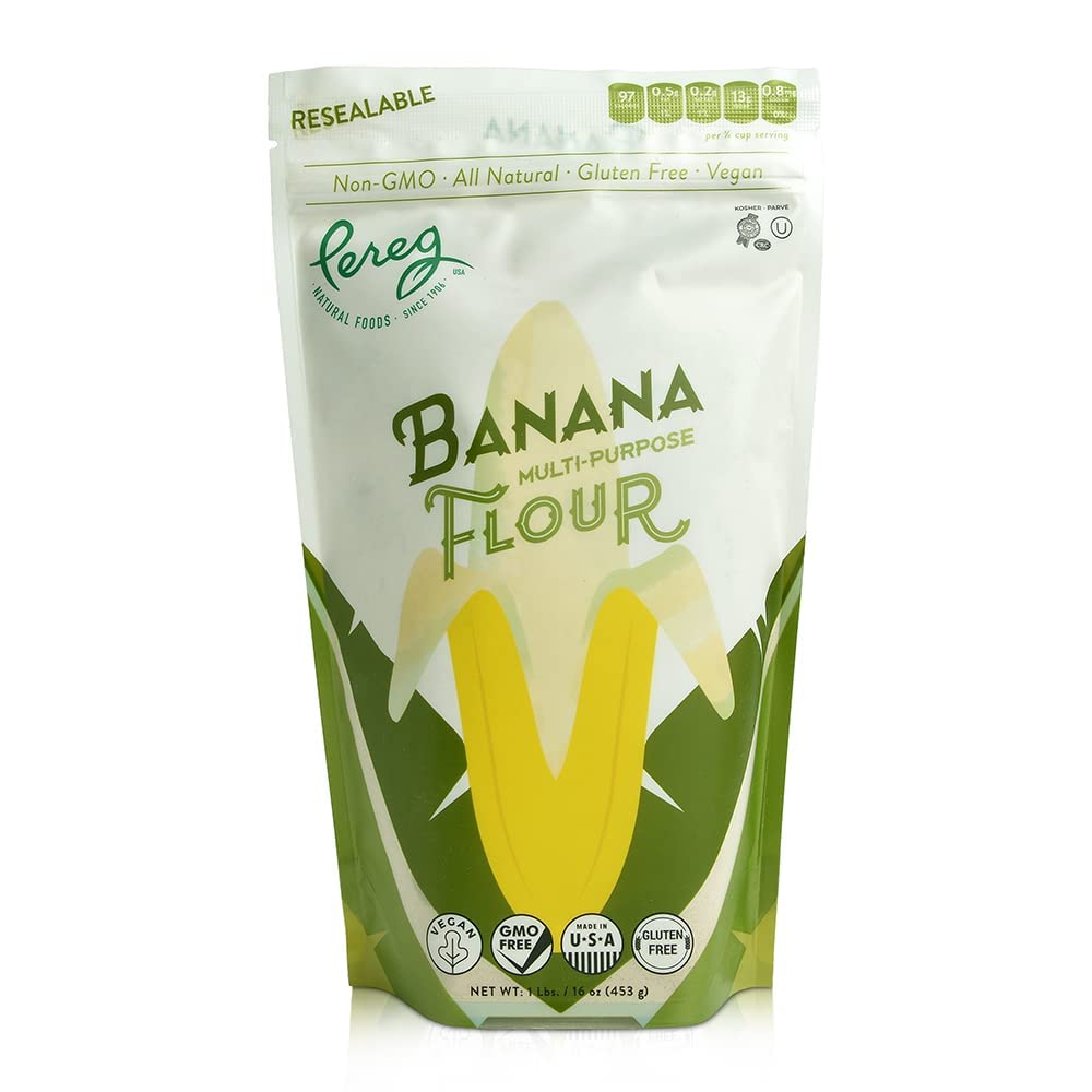 Pereg Banana Flour (16 Oz x 6 Pack) - Naturally Gluten Free, Multi-Purpose Flour Alternative - 100% Banana - Perfect for Baking Cookies, Cakes