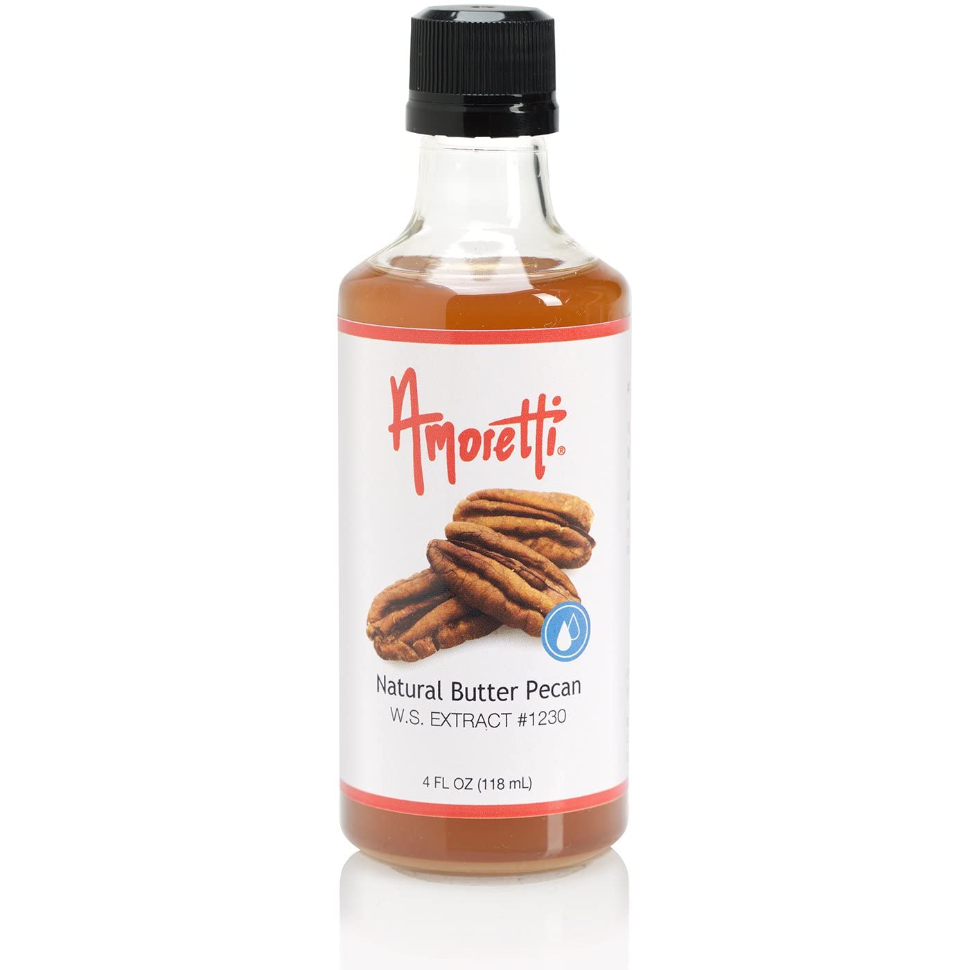 Amoretti - Natural Butter Pecan Extract Water Soluble 2 oz - Highly Concentrated & Perfect For Pastry, Savory, Brewing, and more, Preservative Free