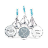 Personalized Wedding Stickers for Kisses Candy Favors - Silver (108-3/4in Stickers)