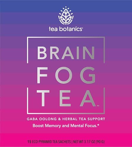 Brain Fog Tea for Memory, Focus & Concentration & Creativity Organic with Vitamins & Minerals (15 Day Supply)