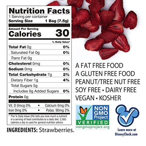 Brothers All Natural Disney Freeze Dried Fruit Crisps, Strawberry, 0.26 Oz (Pack of 12), Made with 100% Fruit, Gluten Free, Soy Free, Vegan, Healthy