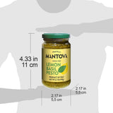 Mantova Lemon Basil Pesto, 6.7 oz (Pack of 1), combines fresh basil pesto with lemon ziest for extra flavor Ideal for heart-healthy recipes, this