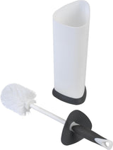 Clorox Covered Toilet Brush and Caddy with Splash Guard & Non-Skid Base, 2-Piece, White