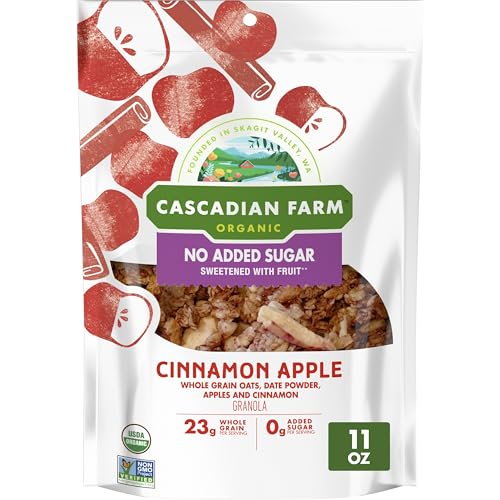 Cascadian Farm, Granola Cinnamon Apple No Added Sugar, 11 Ounce