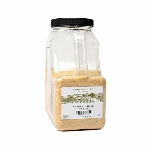 Farmersville Spice Co. Granulated Garlic, 5 lb Handle Jug, Kosher Spice for Commercial Kitchens